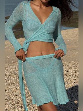 INDAH CASSANDRA KNIT SWIM COVER UP SKIRT - XS (Skirt Only)